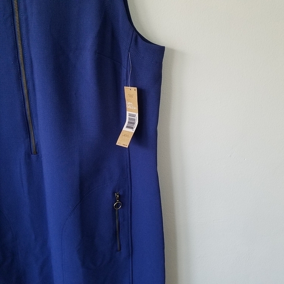 𝅺Rachel Rachel Roy Blue 1/2 Ziper Front Sleeveless Shift Dress Size 1X - Picture 5 of 12